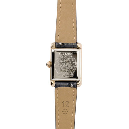 Citizen analog læderrem sølvfarvet urskive Eco-Drive EG2799-18W dameur