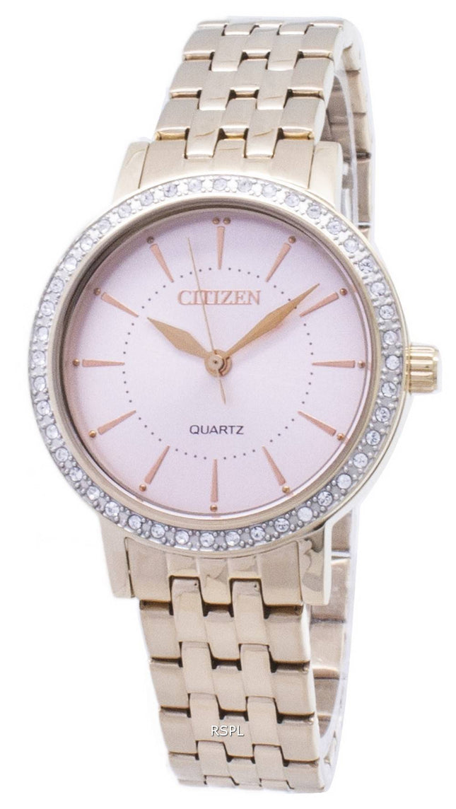 Borger kvarts EL3043-81 X Analog diamant accenter kvinders ur