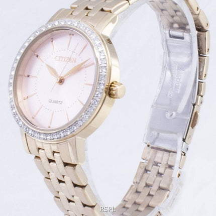 Borger kvarts EL3043-81 X Analog diamant accenter kvinders ur