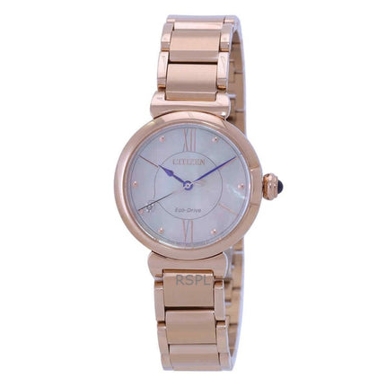 Citizen L Series Diamond Accent Rose Guld Rustfrit Stål Mother Of Pearl Urskive Eco-Drive EM1073-85Y Dameur