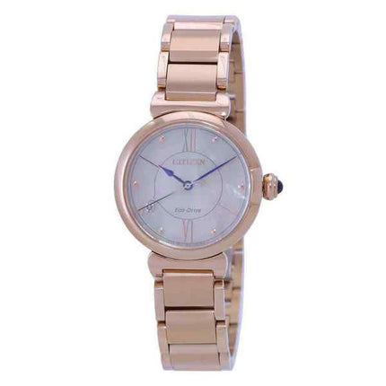 Citizen L Series Diamond Accent Rose Guld Rustfrit Stål Mother Of Pearl Urskive Eco-Drive EM1073-85Y Dameur