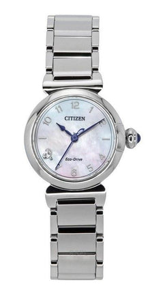 Citizen L Mae Diamond Accenter i rustfrit stål Perlemorskive Eco-Drive EM1130-83D dameur
