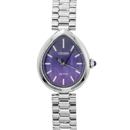 Citizen L Rainell analog rustfrit stål lilla urskive Eco-Drive EM1200-55X dameur
