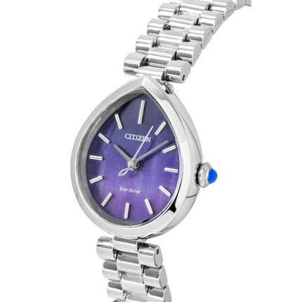 Citizen L Rainell analog rustfrit stål lilla urskive Eco-Drive EM1200-55X dameur