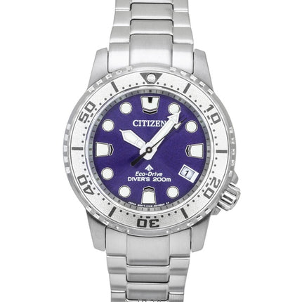 Citizen Promaster Dive rustfrit stål lilla urskive Eco-Drive dykkerur EO2027-50X 200M dameur