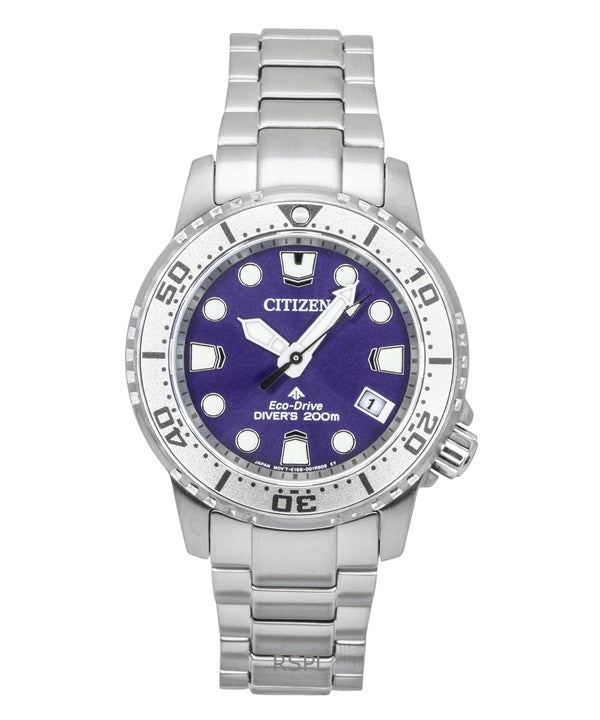Citizen Promaster Dive rustfrit stål lilla urskive Eco-Drive dykkerur EO2027-50X 200M dameur