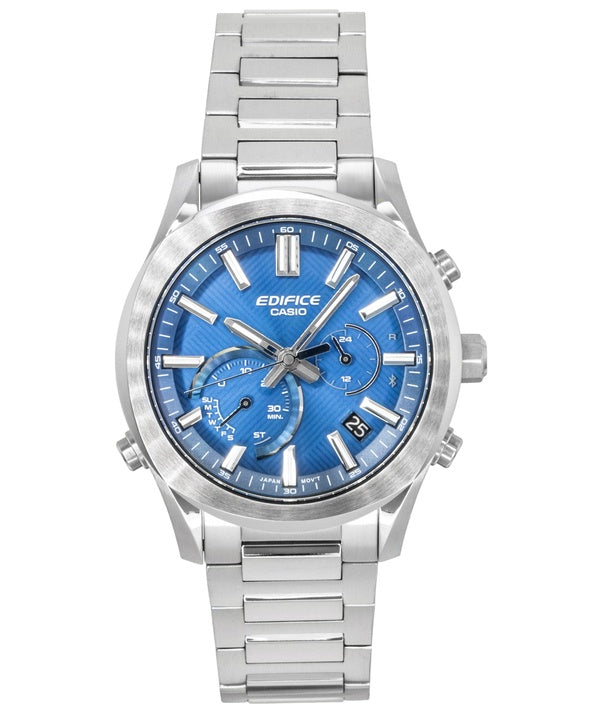 Casio Edifice Analog Chronograph Smartphone Link Rustfrit Stål Blå Skive Solar EQB-1300D-2A 100M Herreur