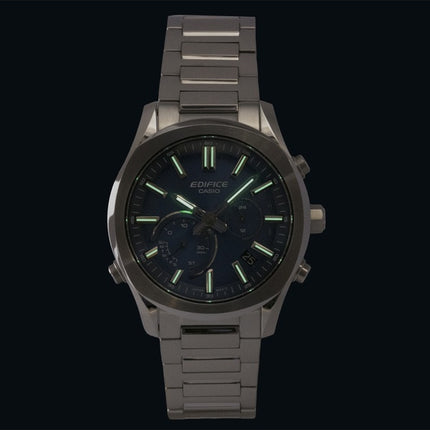 Casio Edifice Analog Chronograph Smartphone Link Rustfrit Stål Blå Skive Solar EQB-1300D-2A 100M Herreur