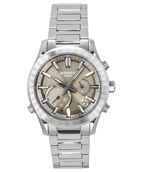 Casio Edifice analog kronograf smartphone link rustfrit stål brun urskive solcelle EQB-1300D-5A 100M herreur