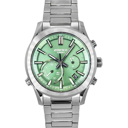 Casio Edifice analog kronograf smartphone link grøn urskive rustfrit stål solcelle EQB-1300DC-3A 100M herreur