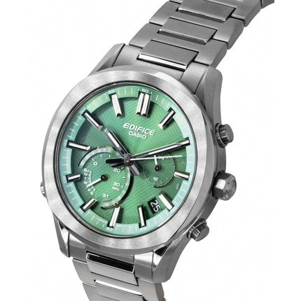 Casio Edifice analog kronograf smartphone link grøn urskive rustfrit stål solcelle EQB-1300DC-3A 100M herreur