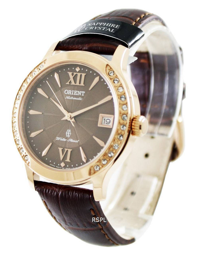 Orient automatisk Fashionable Sapphire Crystal ER2E001T kvinders ur