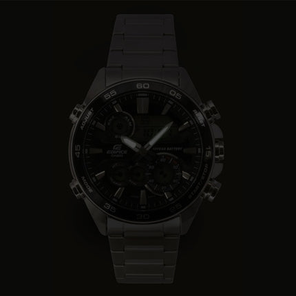 Casio Edifice Analog Digital Rustfrit Stål Sort Skive Quartz ERA-130D-1A 100M Herreur