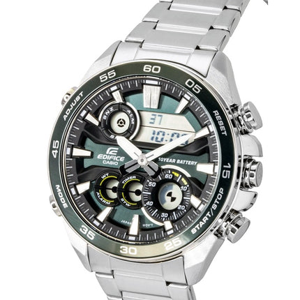 Casio Edifice Analog Digital Rustfrit Stål Grøn Skive Quartz ERA-130D-3A 100M Herreur