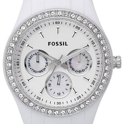 Fossile Stella White Dial Crystal ES1967 kvinders ur