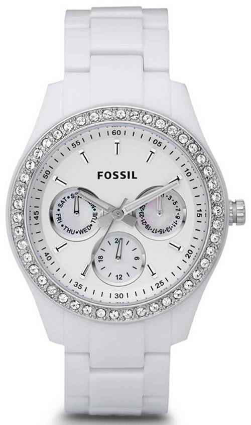 Fossile Stella White Dial Crystal ES1967 kvinders ur