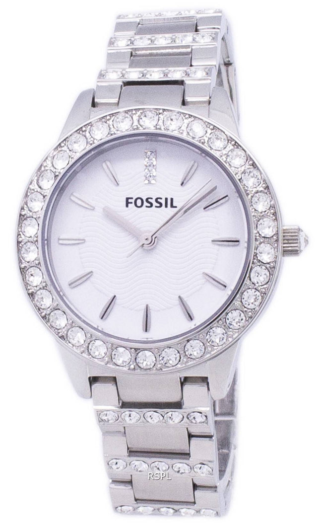 Fossile Jesse Silver krystaller hvid skive ES2362 kvinders ur