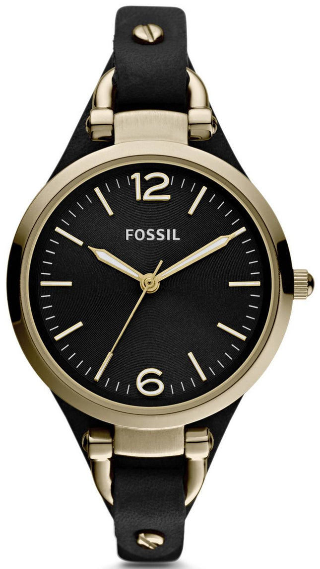 Fossile Georgien Black Dial guld-Tone ES3148 kvinders ur