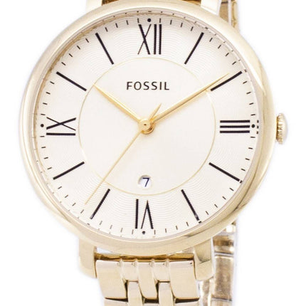 Fossile Jacqueline Champagne ringe guld-Tone rustfrit stål ES3434 kvinders ur