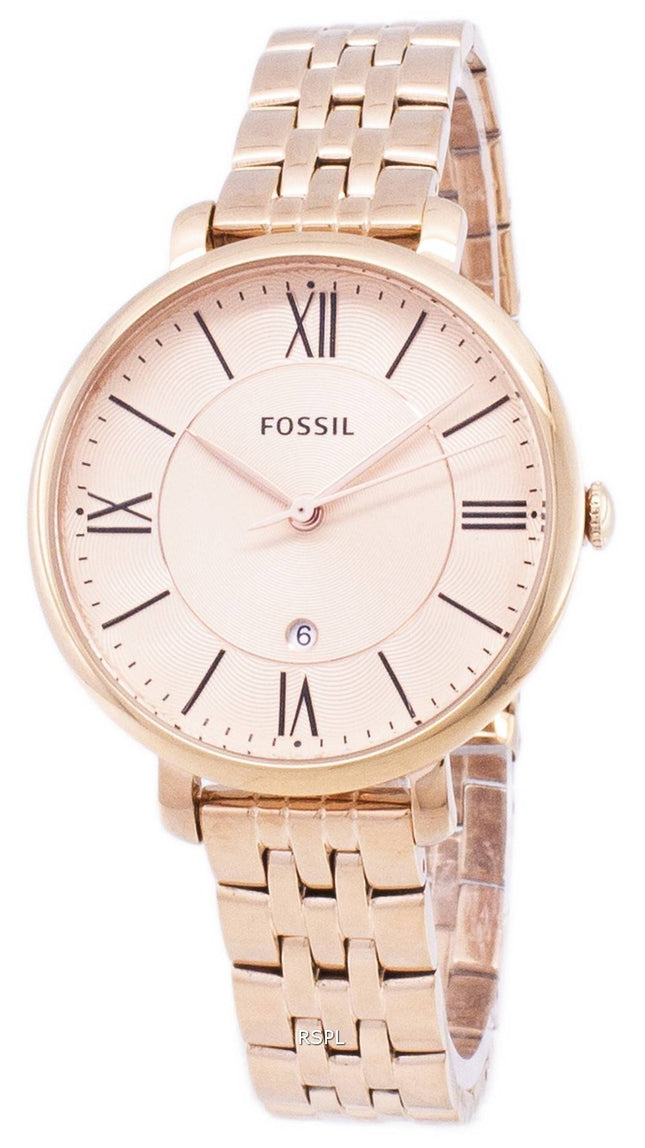 Fossile Jacqueline Rose guld-Tone analoge ES3435 kvinders ur