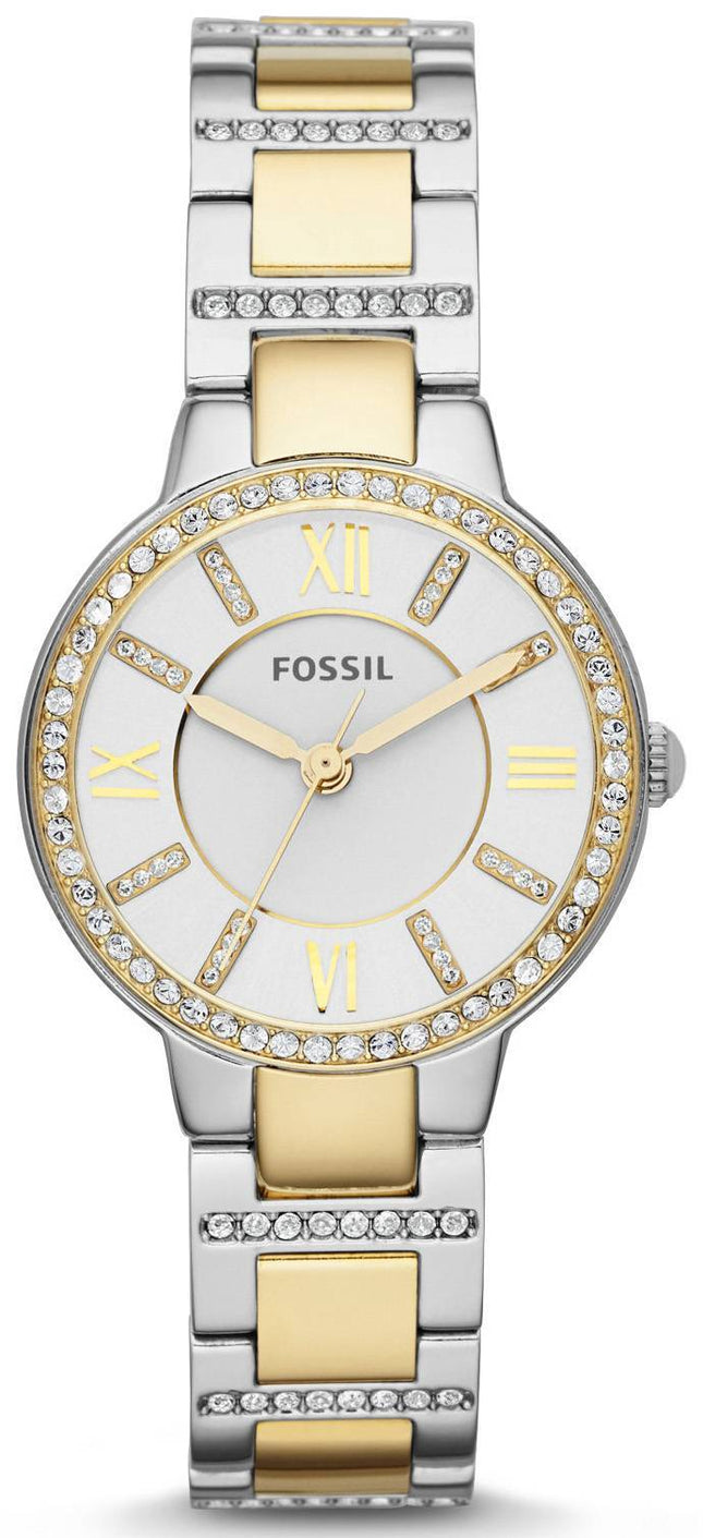 Fossile Virginia Analog krystal-accent tofarvet ES3503 kvinders ur