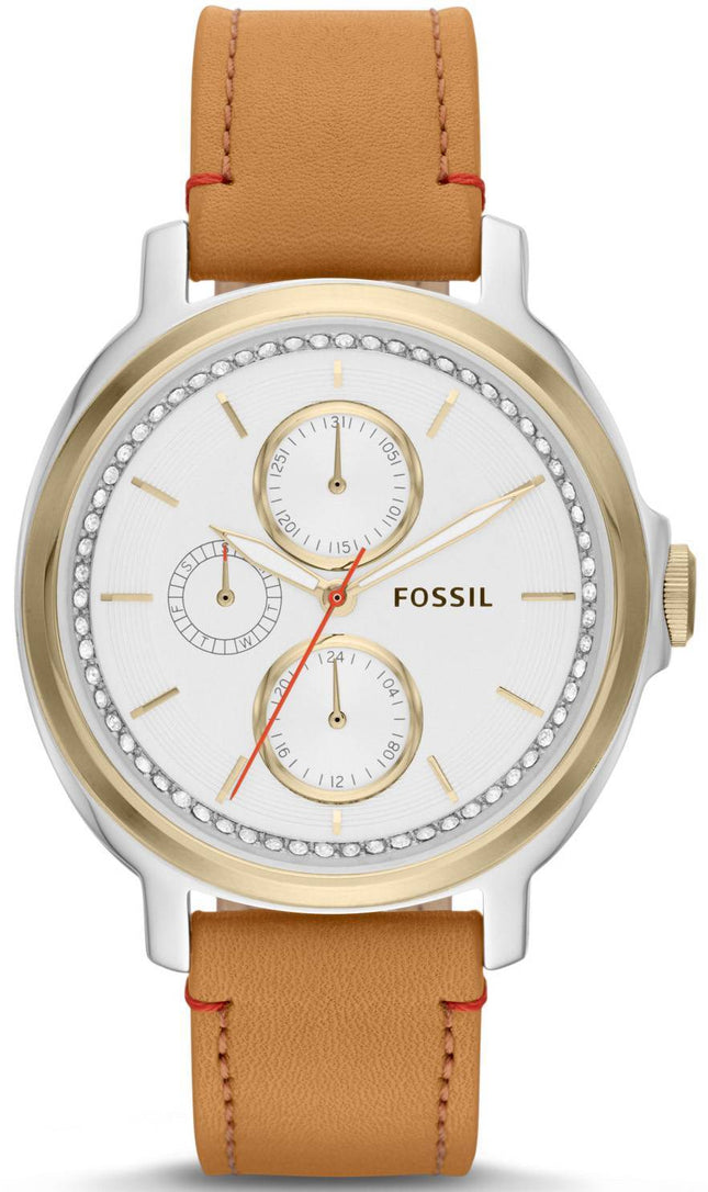 Fossile Chelsey multifunktions Tan læder rem ES3523 kvinders ur