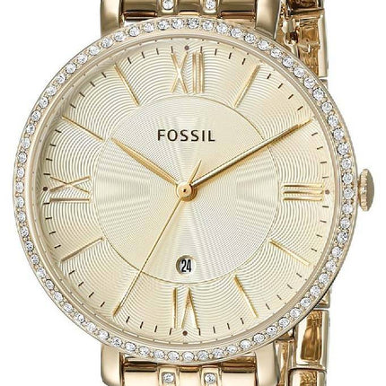Fossile Jacqueline Champagne Dial guld-Tone krystaller forskønnet ES3547 kvinders ur