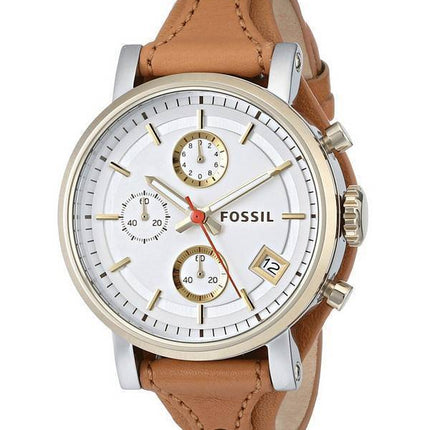 Fossile oprindelige kæreste Chronograph Tan læder kvarts ES3615 kvinders ur