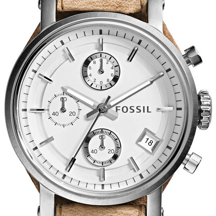 Fossile oprindelige kæreste Chronograph hvid skive ES3625 kvinders ur