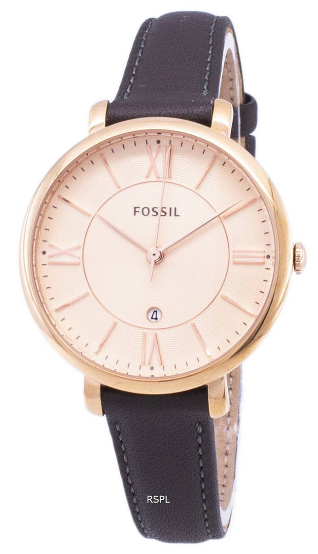 Fossile Jacqueline Quartz grå læder ES3707 kvinders ur