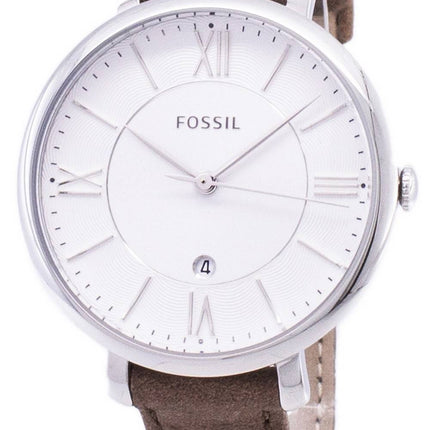 Fossile Jacqueline Silver ringe Tan læder rem ES3708 kvinders ur