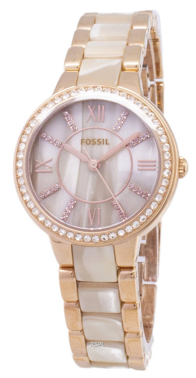 Fossile Virginia Crystals Horn acetat kvarts ES3716 kvinders Watch
