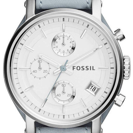Fossile oprindelige kæreste Chronograph hvid-Silver urskive ES3820 kvinders ur