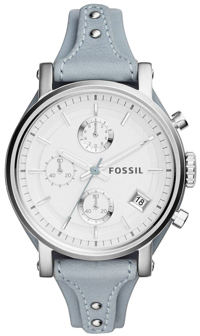 Fossile oprindelige kæreste Chronograph hvid-Silver urskive ES3820 kvinders ur