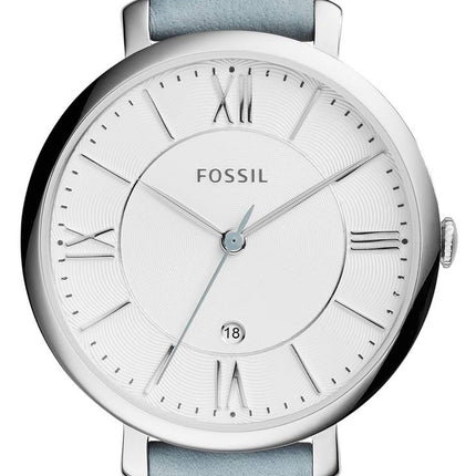 Fossile Jacqueline Quartz Smokey blå læder rem ES3821 kvinders ur