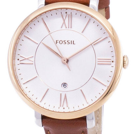 Fossile Jacqueline Silver ringe brun læder ES3842 kvinders ur
