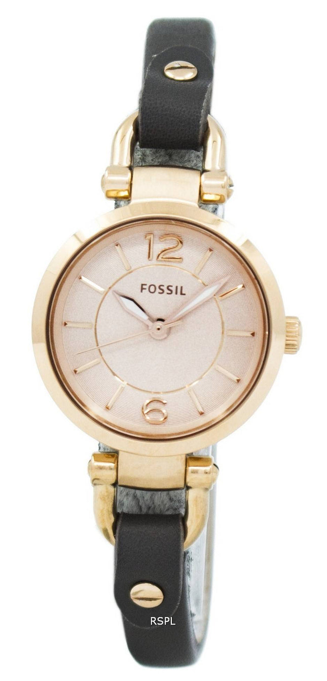 Fossile Georgien Rose Dial grå læder ES3862 kvinders ur