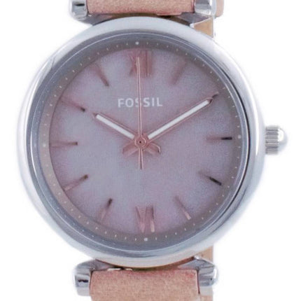 Fossil Carlie Mini Mother of Pearl Dial lÃ¦derkvarts ES4530 Dameur