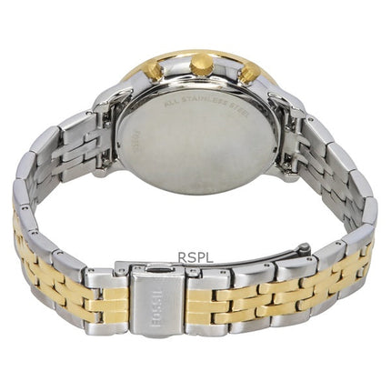 Fossil Neutra Chronograph Tofarvet rustfrit stål hvid perlemorskive Quartz ES5216 dameur