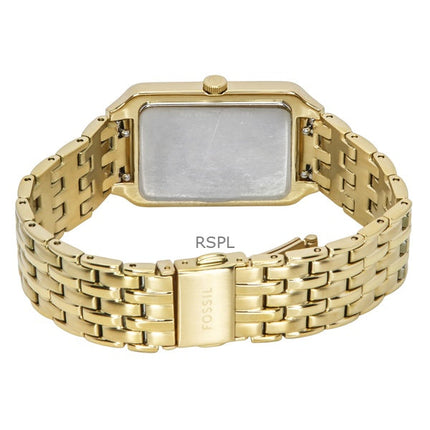 Fossil Raquel Gold Tone Rustfrit Stål Hvid Mother Of Pearl Urskive Quartz ES5304 Dameur