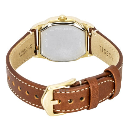 Fossil Harlow læderrem beige urskive kvarts ES5364 dameur