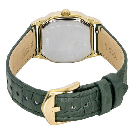 Fossil Harlow Green Croco Leather Strap Cream Dial Quartz ES5427 Women's Watch