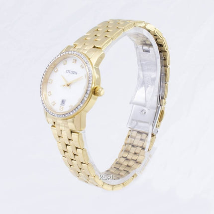 Borger kvarts EU6032 - 51D Analog diamant accenter kvinders ur