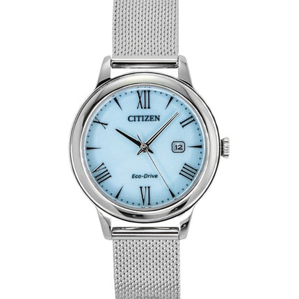 Citizen Elegance rustfrit stål blå urskive Eco-Drive EW2621-75M 100M dameur
