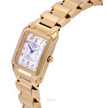 Citizen L Square Rose Gold Tone rustfrit stål Mother Of Pearl Urskive Eco-Drive EW5603-89Y Dameur