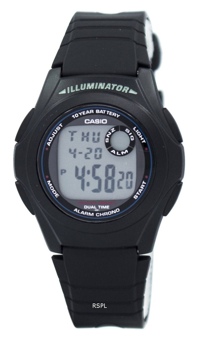 Casio G-Shock Illuminator dobbelt tid Alarm Chrono F-200W-1A Herreur