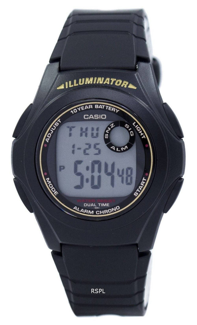 Casio Illuminator dobbelt tid Alarm Chrono F-200W-9ASDF F200W-9ASDF Herreur