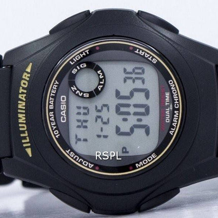 Casio Illuminator dobbelt tid Alarm Chrono F-200W-9ASDF F200W-9ASDF Herreur