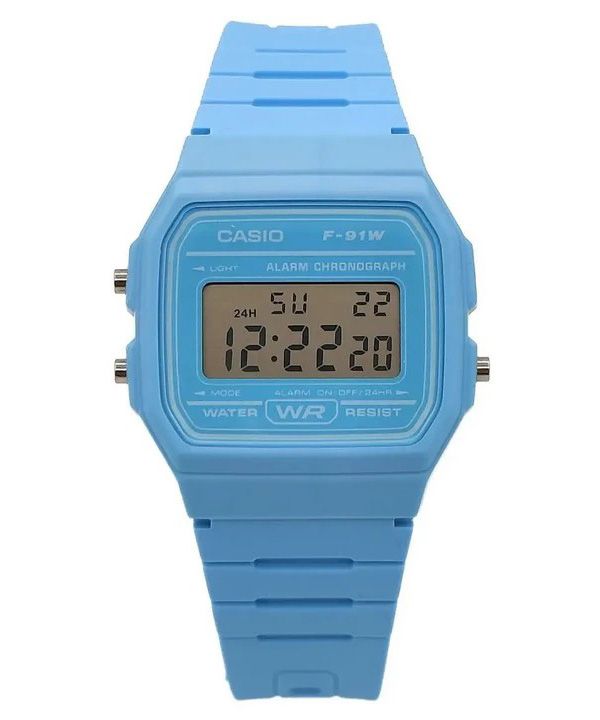 Casio Digital Blue Resin Rem Quartz F-91WC-2A Unisex ur