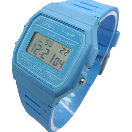 Casio Digital Blue Resin Rem Quartz F-91WC-2A Unisex ur